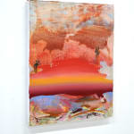 abstract pink and orange paintintg of a landscape