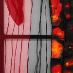 Abstract fabric work, red and black