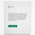 painting of a voicemail text