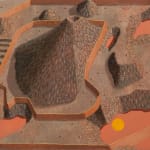 desert landscape painting with gravel