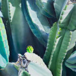 photo-reallistic painting of a cactus in the sunlight