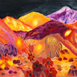 abstract painting of mountains