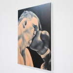 painting of a boxer getting punched in the face