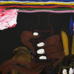 oil painting of a black figure, slightly abstract