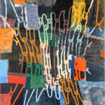 abstract painting of a fence by Michael Diamond