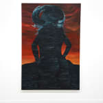 painting of a woman made out of cracking rocks