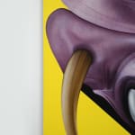 painting of an abstract animal with horns
