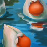 painting of ducks in a pond