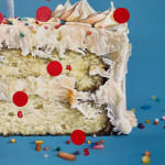 painting of a birthday cake with sprinkles