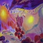 abstract painting of mountains
