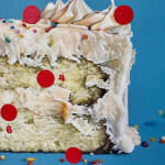 painting of a birthday cake with sprinkles