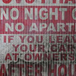 CVS no parking sign hand painted by Mario Ayala