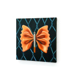 painting of a pasta bowtie with a cigarette in the middle