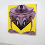 painting of an abstract animal with horns