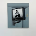 painting of a tv playing a batman episode
