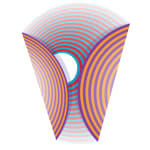 Peter Monaghan, Concentric Circles- Red/Turquoise- Purple/Orange