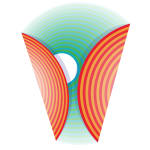 Peter Monaghan, Concentric Circles- Green/Turquoise- Red/Orange