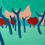 Catherine Cazalet, Blue Trees, Orange Sky