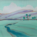 Catherine Cazalet, Blue Trees, Orange Sky