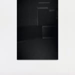 An inkjet print depicting shadowy objects in a dark room.