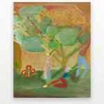 colorful abstract image depicting a centralized tree with two figures reaching toward the sides of the composition