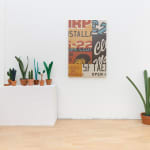 installation view of Jeff Canham's wooden sculpture plants in a gallery