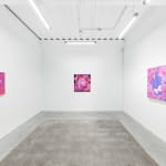 installation view of Megan Ellen MacDonald's exhibition "What Doesn't Kill You" at Hashimoto Contemporary San Francisco. From left to right: "Gummy Worm," "Gentle Monster," and "Captivated."