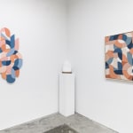 Installation view of Scott Albrecht's exhibition "What Holds Us" at Hashimoto Contemporary, San Francisco. Depicted from left to right: "Slow Feeling," "Same/Anew," and "Hold A Moment."