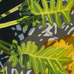 Detail of Natalia Juncadella 'Buscando Sombra' green leaves and shadows