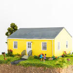 close up of yellow house