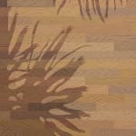 Natalia Juncadella painting of wood floor with cast shadows from plant