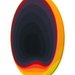 Jan Kaláb side view of black gradient circle with melting warm gradient inside