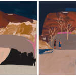 Before and after comparison of Seonna Hong's painting "Selective Abstraction," showing the original state created in 2018 and the newly painted-over version created in 2025