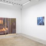 installation view of Adrian Kay Wong's exhibition "Same Time, Same Place," at Hashimoto Contemporary, San Francisco. From left to right: "Dotting the Eyes," and "Fluorescent."