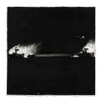 Joel Daniel Phillips Broken Plains drawing series of dark black charcoal with fire in distance