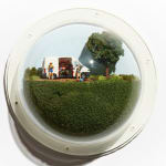 Abigail Goldman's sculpture of a murder taking place outdoors in a white van