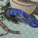Sabrina Bockler - detail of blue lobster on tablecloth