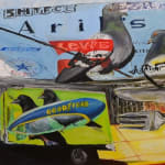 Madison Brooks - Painting of street view with pigeon merging into the advertisement hidden on the street