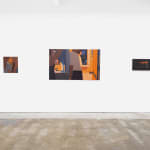 installation view of Adrian Kay Wong's exhibition "Same Time, Same Place," at Hashimoto Contemporary, San Francisco. From left to right: "Backlit," "Waiting," and "Matchbook."