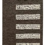 Long dark brown rectangular art work with smaller gray rectangles