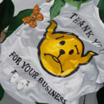 detail view of plastic bag