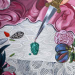 Detail photograph of the small dagger and an ornately carved vial by Sabrina Bockler