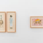 Installation image of Lou Benesch's paintings at Hashimoto Contemporary Los Angeles