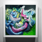 Crystal Wagner colorful abstract biomorphic paper sculpture