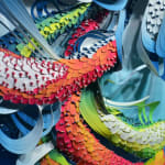 Crystal Wagner colorful abstract biomorphic paper sculpture