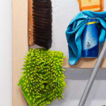 detail images of brush and clothes