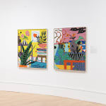 installation view of Mary Finlayson's tile works at Bedford Gallery's exhibition "Observations of a Still Life"