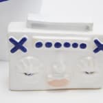 Detail shot of the ceramic boombox