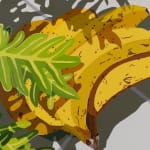 Detail of Natalia Juncadella 'Buscando Sombra' green leaves and shadows