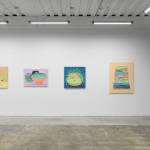 Install photo of Danym Kwon's "A Soft Day." From left to right, "I Wish You Are," "Listening to You," "Heart to Heart," "You Smiled, and Sparkling Light Shined on the Water," "Slow Days."